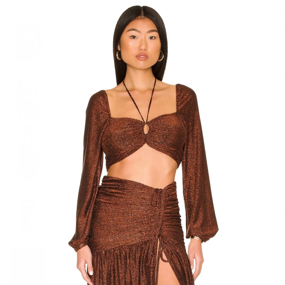 NEW NICHOLAS REVOLVE METALLIC CROP TOP
